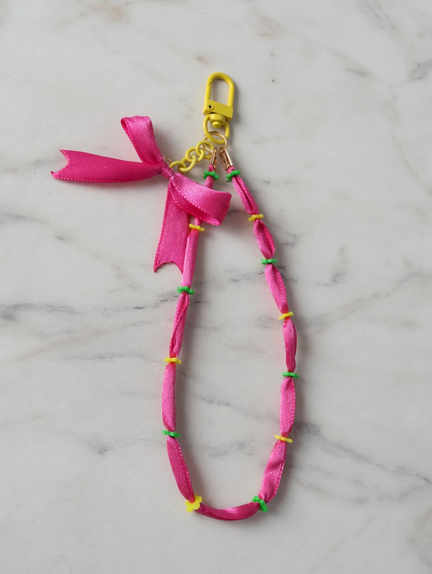 Handy Strap Pink Ribbon - Lazo Coquette 🎀