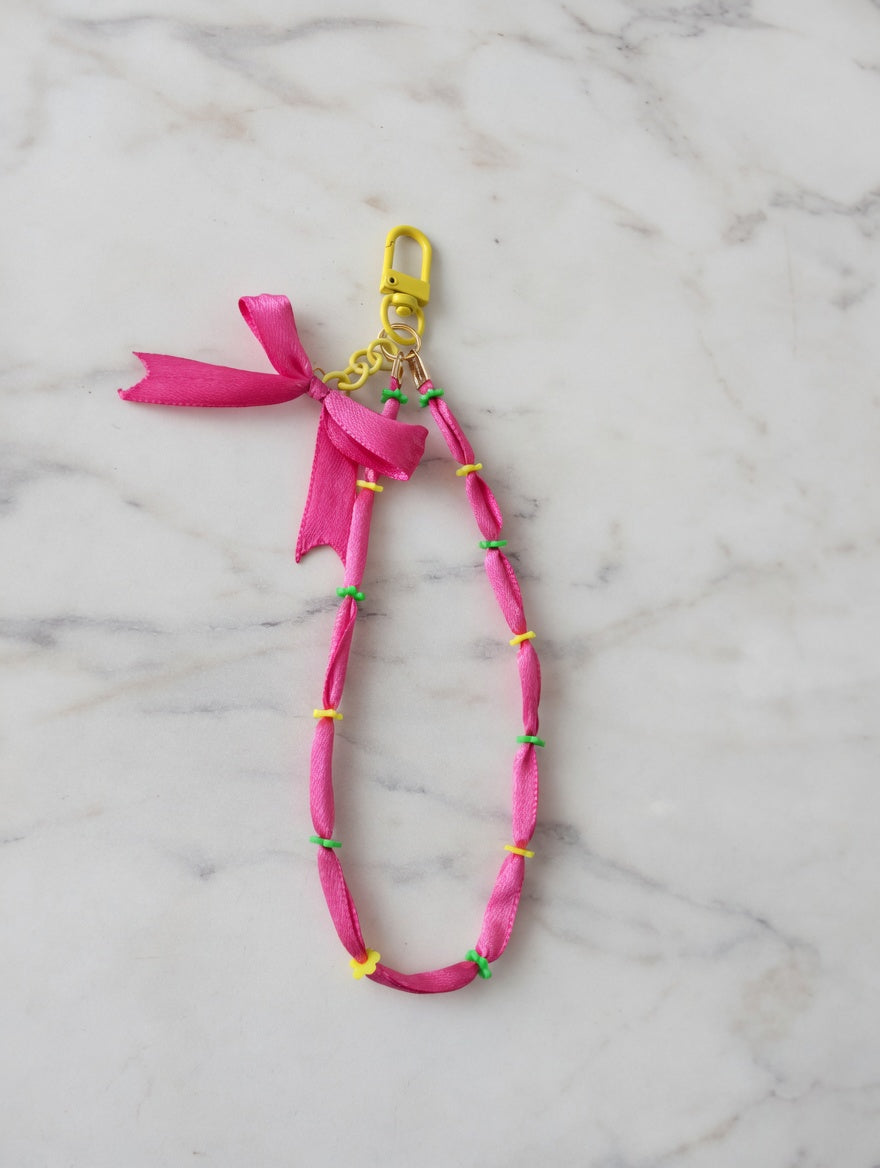 Handy Strap Pink Ribbon - Lazo Coquette 🎀
