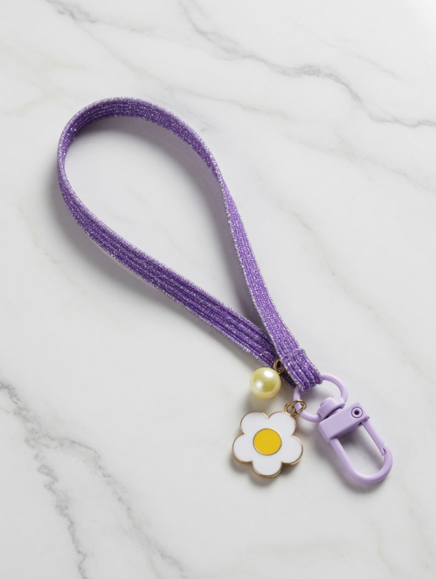 Handy Strap Violet Glitter - Brillo Real 💜